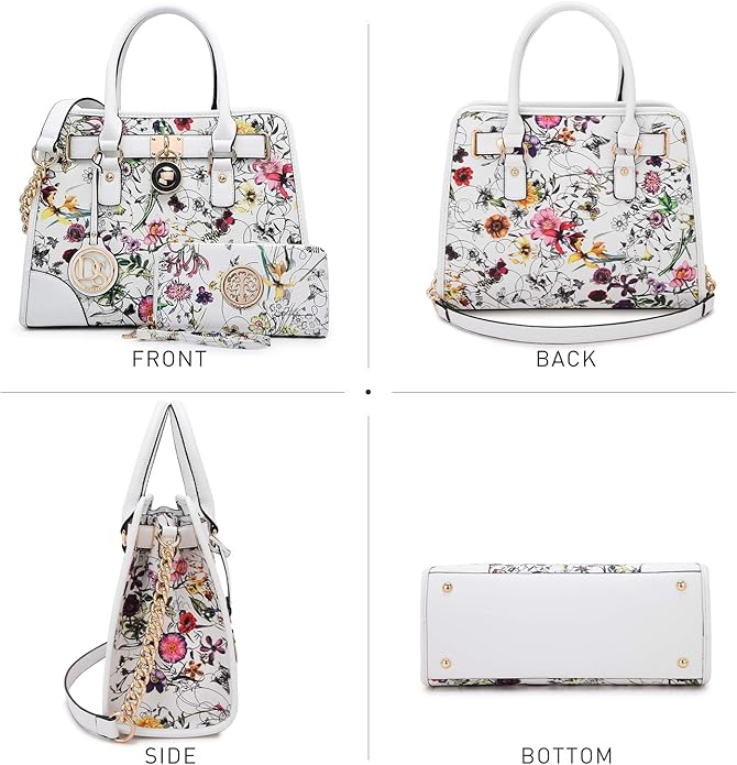Dasein Women Handbags Top Handle Satchel Purse Shoulder Bag Hobo Bag Work Bag Set 2pcs
