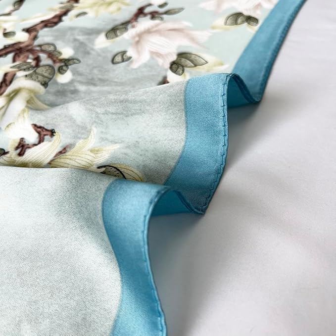 FONYVE Silk Feeling Scarf Medium Square Satin Head Scarf for Women 27.5 × 27.5 inches