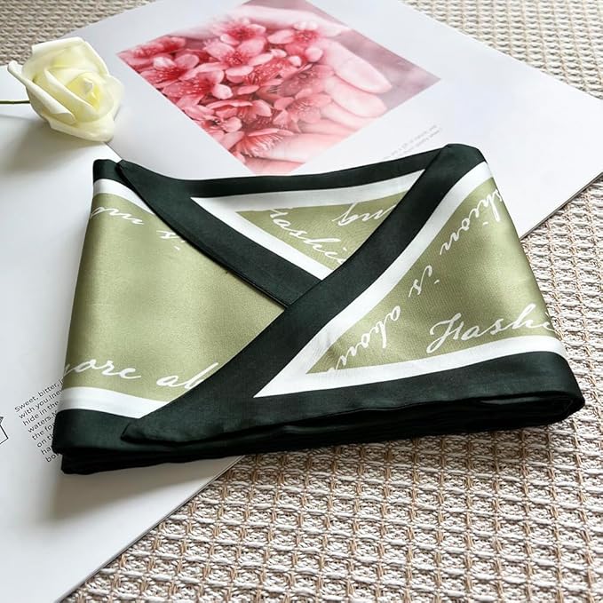 Silk Head Scarf for Hair Fashion Headwrap for Women Lightweight Neck Tie