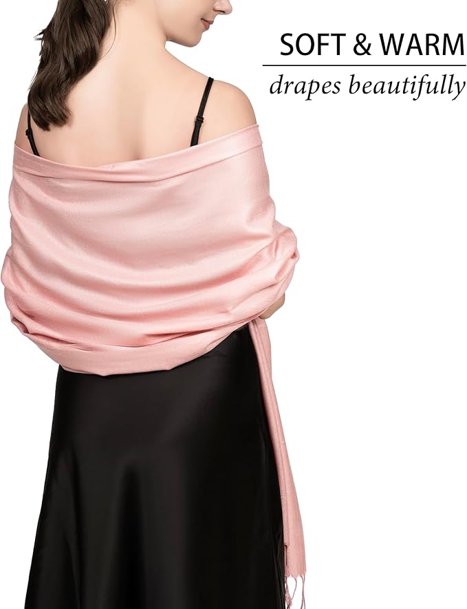 Achillea Soft Silky Pashmina Scarf for Women – Shawl Wrap for Evening Dresses, Bridesmaids, Weddings & Everyday Wear