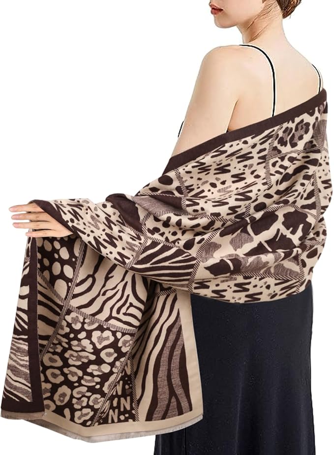 EXTREE Scarfs for Women Pashmina Silky Shawl Wrap for Evening Dressing Blanket Open Front Poncho Cape