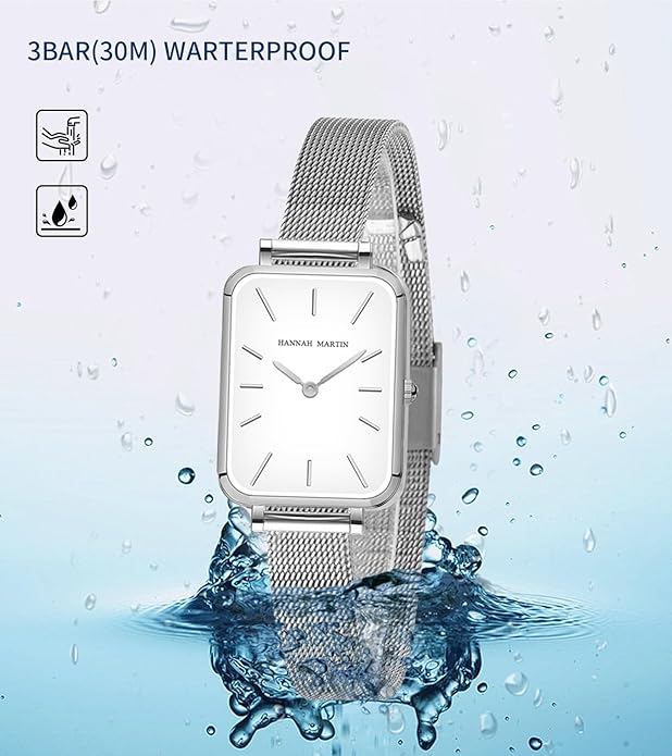 HANNAH MARTIN Watches for Women Waterproof Ladies Analog Quartz Wrist Watches Stainless Steel Band Fashion Dainty Female Watch Luxury Bracelet Diamond