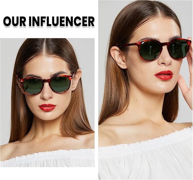 DUCO Polarized Sunglasses for Women Retro Round Women's Sunglasses Classic Vintage UV400 Shades DC1230