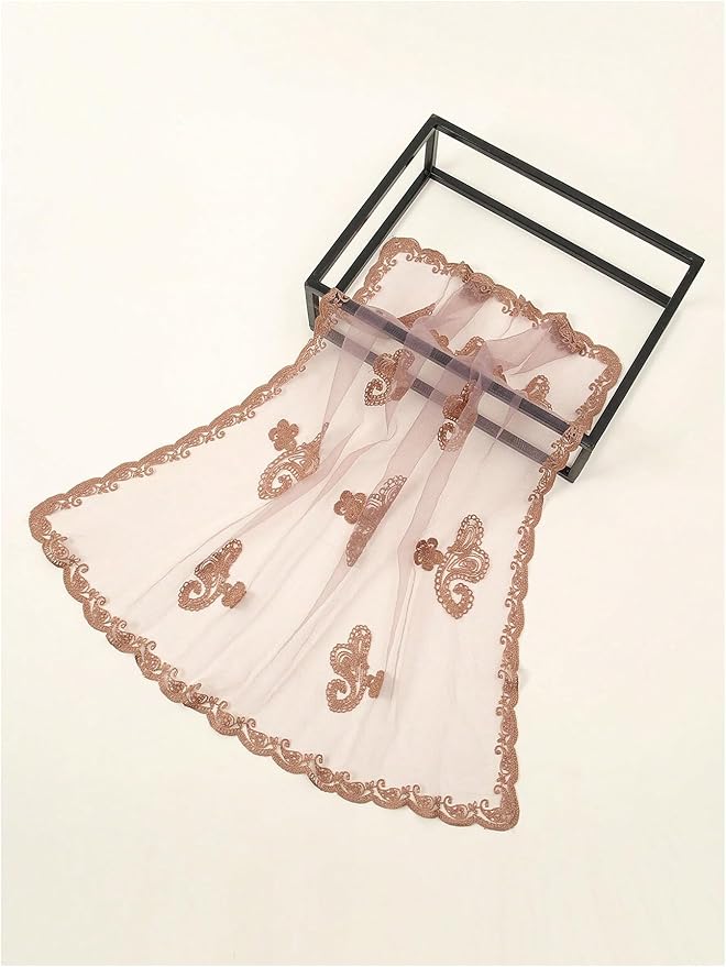 Floerns Women's Flower Embroidery Hair Scarf Headband Sheer Lace Hair Bandana