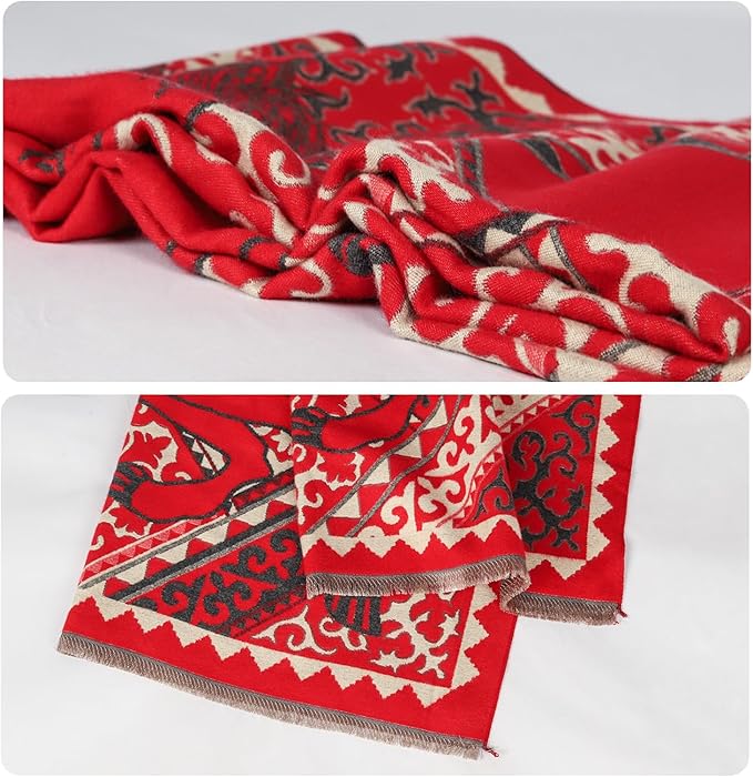 EXTREE Scarfs for Women Pashmina Silky Shawl Wrap for Evening Dressing Blanket Open Front Poncho Cape