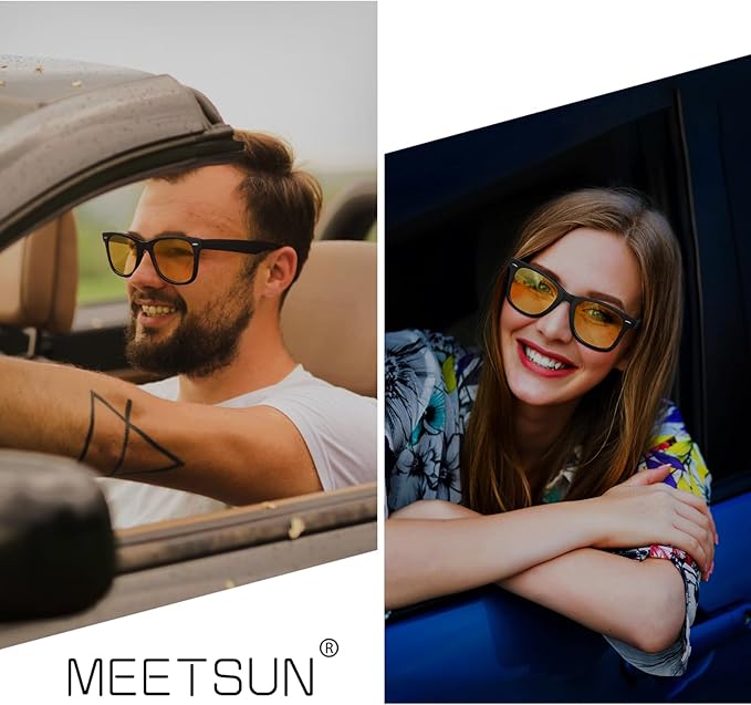 MEETSUN Polarized Sunglasses for Women Men Classic Retro Square Frame Driving Sun Glasses UV Protection