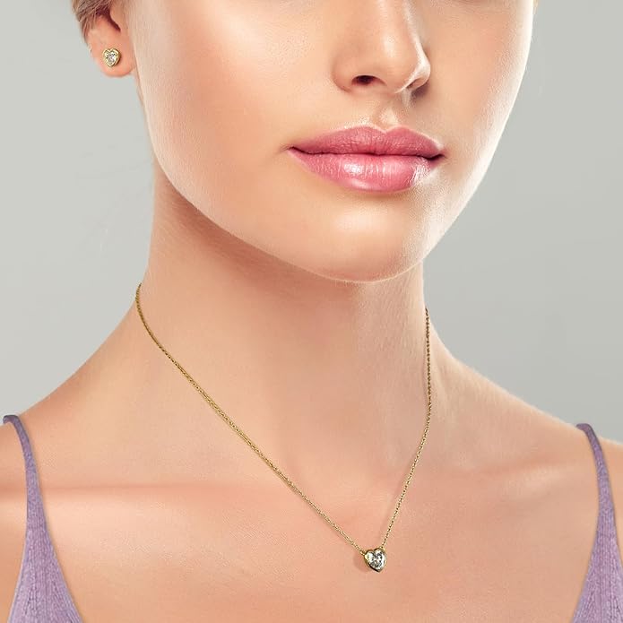 MISS MIMI Solitaire Cubic Zirconia Necklace for Women, 1–3 CT Round,Heart,Princess Cut CZ Options, Bezel or Prong Set in 925 Sterling Silver, Adjustable 16–20" Minimalist Everyday Jewelry