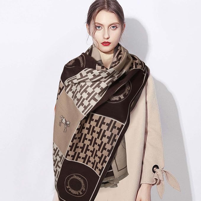 EXTREE Scarfs for Women Pashmina Silky Shawl Wrap for Evening Dressing Blanket Open Front Poncho Cape