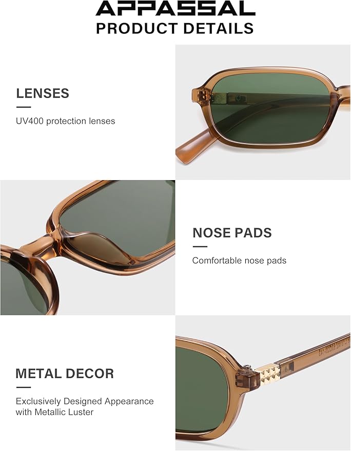 Retro Rectangular Sunglasses for Women Vintage Fashion Trendy Funny Small 90s Square Sunnies 2025 AP3698