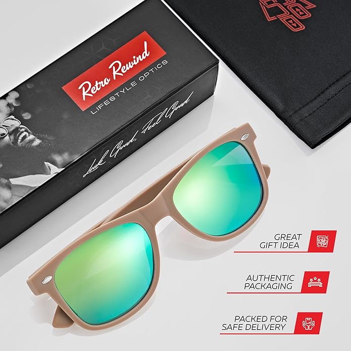 Retro Rewind Polarized Sunglasses for Men and Women - UV Protection Classic Sun Glasses