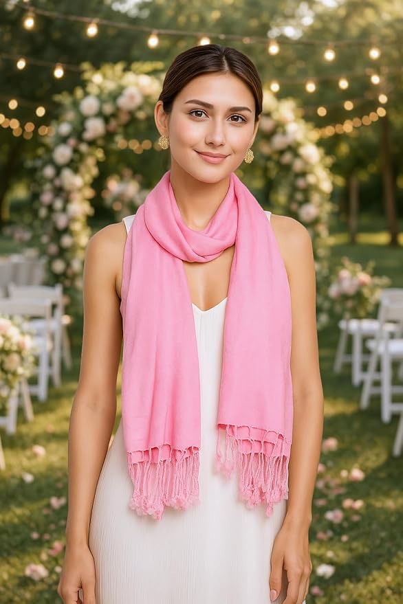 Achillea Soft Silky Pashmina Scarf for Women – Shawl Wrap for Evening Dresses, Bridesmaids, Weddings & Everyday Wear
