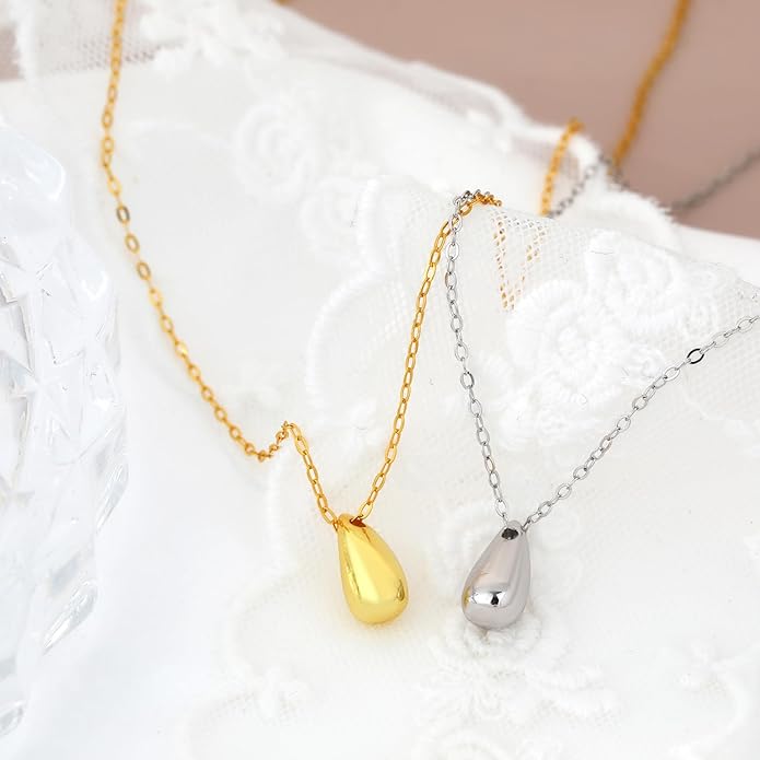 EVEYE S925 Sterling Silver Necklace For Women, Teardrop Pendant Necklaces, Pear Pendant Necklace Jewelry Minimalist style Gift