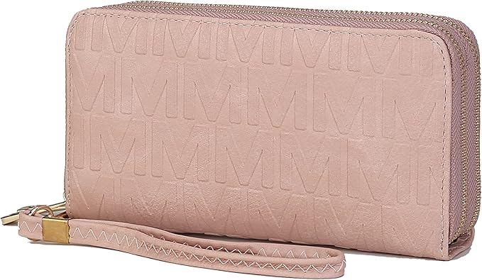 MKF Collection Wristlet Wallet for Women, Small Vegan Leather Credit Card Holder with Zipper Coin Pocket Wallet Purse Handbag By Mia K