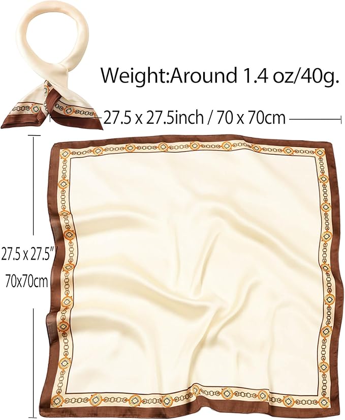 Dailyacc Hair Bandanas Scarf For Women Lightweight Fashion Neck Silk Satin Head Scarves For Sleeping Handbags Scarf