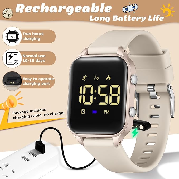 L LAVAREDO Kids Digital Watches for Boys Girls,Waterproof Sport Watch with Pedometer Stopwatch Vibration Alarm for Ages 5-13,No App Fitness Tracker Watch for Kids Teens Birthday Christmas Gifts