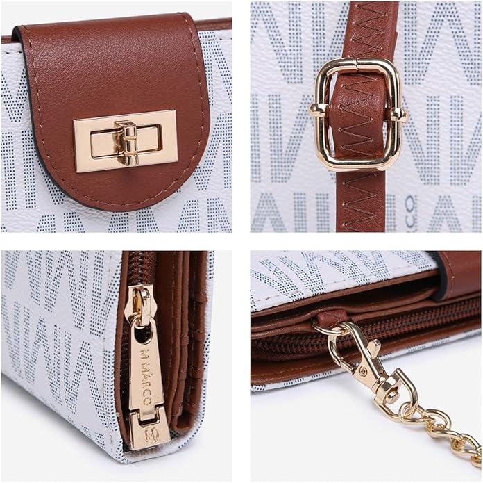 MKP COLLECTION Women Small Crossbody Shoulder Bag Zip Wallet Purse Handbags Clutch Credit Card Holder with Chain Strap