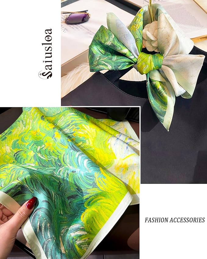 Neck Scarf For Womens Silky Head Scarves Hair Bandanas Square Scarf Fashion Accessories lightweight