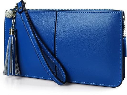 befen Genuine Leather Wristlet Clutch for Women Ultra-Slim Ladies Credit Card Holder Wallet Purses with RFID Protection