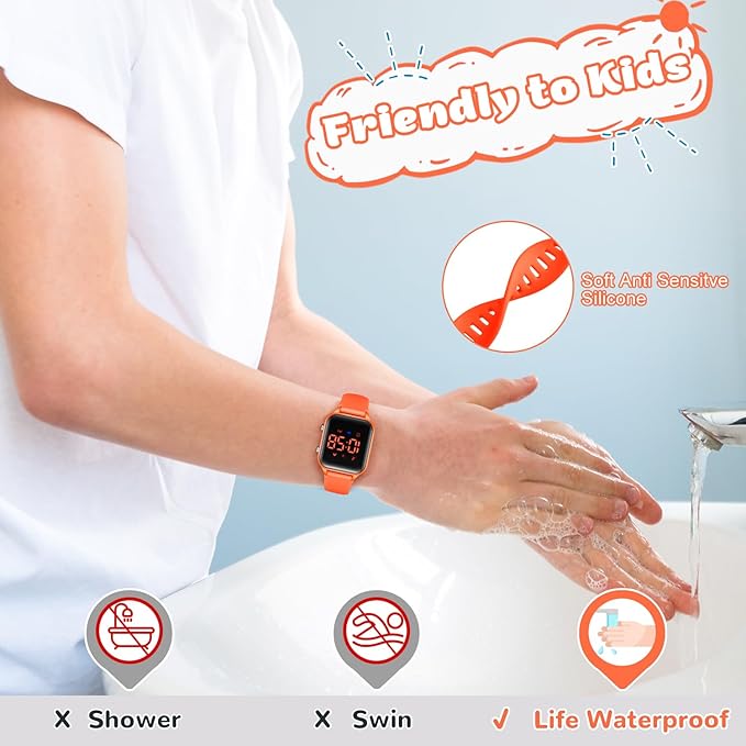 L LAVAREDO Kids Digital Watches for Boys Girls,Waterproof Sport Watch with Pedometer Stopwatch Vibration Alarm for Ages 5-13,No App Fitness Tracker Watch for Kids Teens Birthday Christmas Gifts