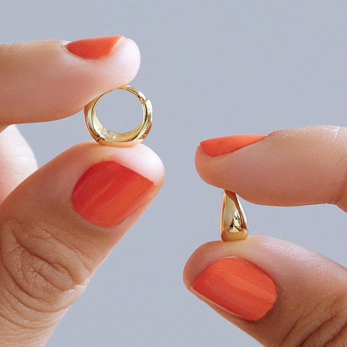 Ana Luisa Hoop Earrings for Women - 14K Gold Plated & Silver Rhodium Plated Assorted Earring Styles - Dainty, Small Gold Hoop Earrings - Hypoallergenic Tarnish-Free Jewelry - Gifts for Women
