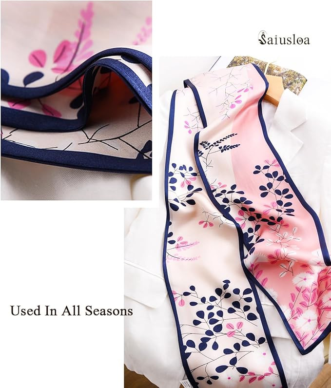 Purse Scarf For Handbags Head Scarves For Women's Hair Bags Scarfs Long Skinny Scarves Fashion Silky