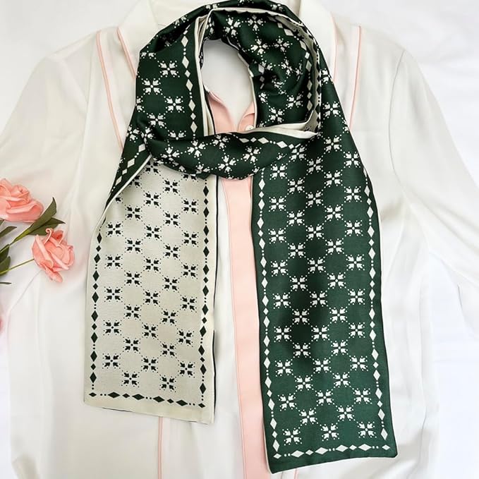 Silk Head Scarf for Hair Fashion Headwrap for Women Lightweight Neck Tie