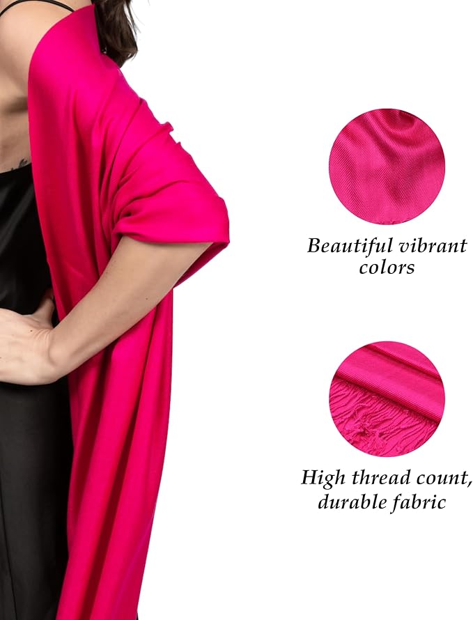 Achillea Soft Silky Pashmina Scarf for Women – Shawl Wrap for Evening Dresses, Bridesmaids, Weddings & Everyday Wear