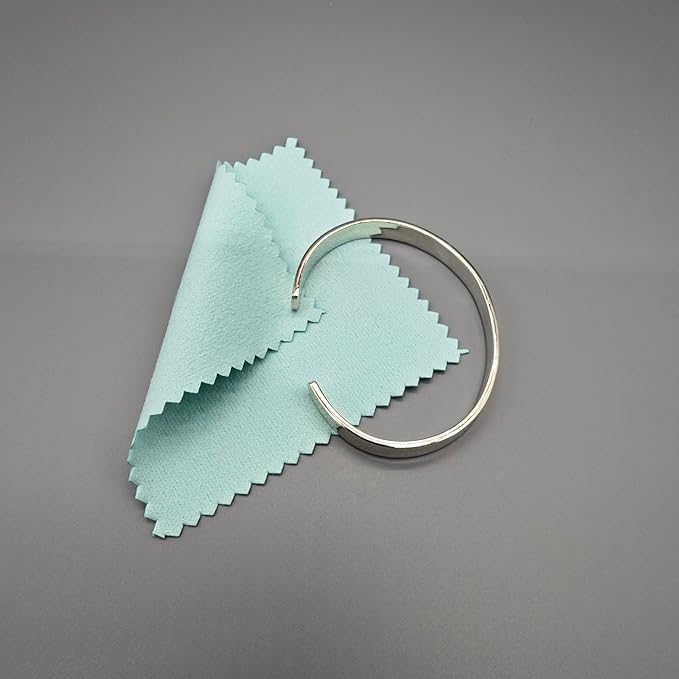 50PCS Silver Cleaning Cloth Suitable for Jewelry Cuffs Polishing Cleaner for Sterling Silver Gold Platinum Copper Silverware, Long-Lasting, Cost-Effective, and Small Easy to Carry- Aqua Blue