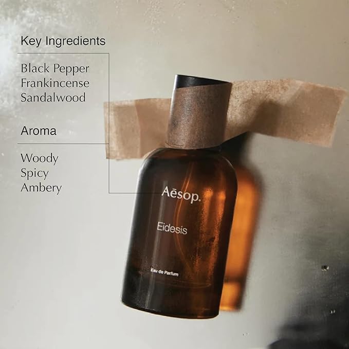 Aesop Eidesis Eau de Parfum | Black Pepper and Sandalwood Scent | Woody, Spicy, and Ambery Aroma | Unisex | 1.6 fl oz