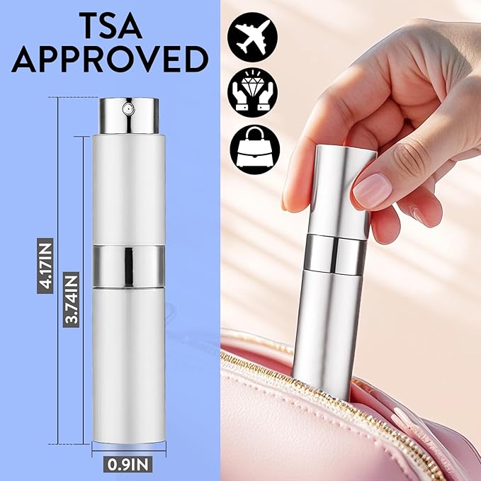 3 Pack 8ML Portable Atomizer Perfume Cologne Travel Spray Bottle for Refill Empty Cologne Dispenser Mini Sprayer for Adults Twist Tpye