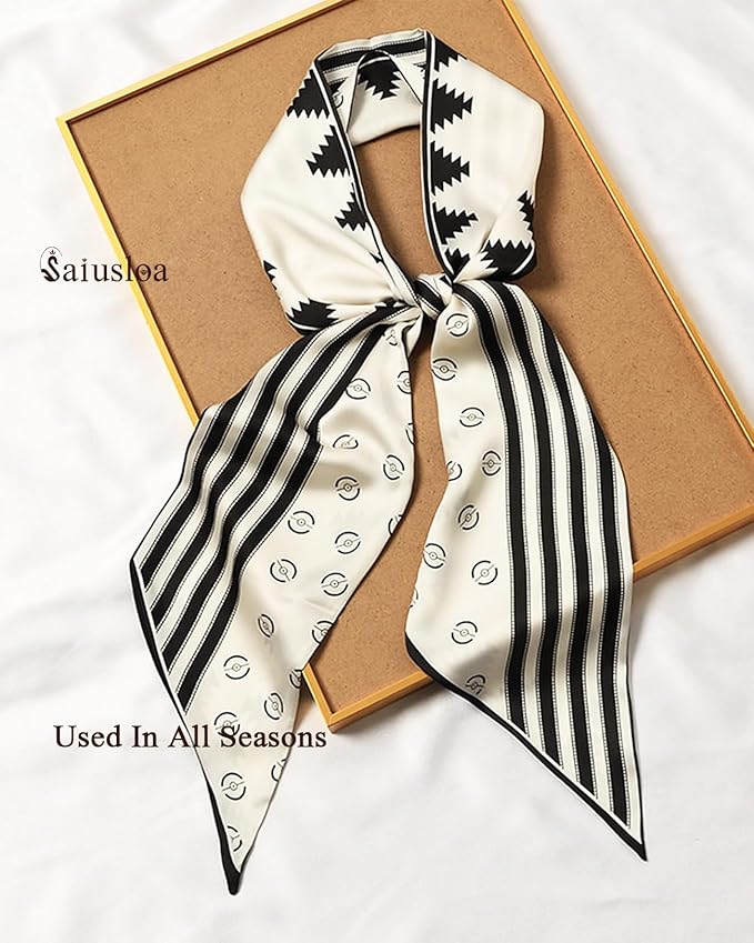 Purse Scarf For Handbags Head Scarves For Women's Hair Bags Scarfs Long Skinny Scarves Fashion Silky
