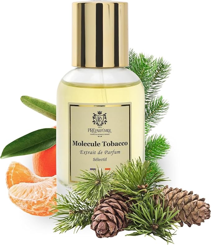 PREparfume From France Molecule Tobacco 30ml – Citrus Woody Amber Scent From France – Luxury Fragrance with Mandarin, Saffron – Long Lasting Perfume With Frankincense and Amber Notes