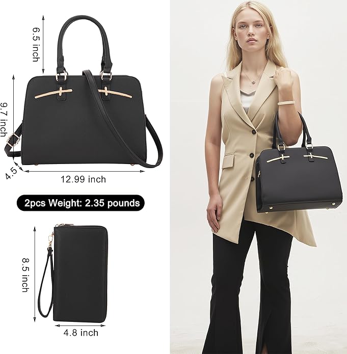 Purses for Women Handbag Wallet Tote Shoulder Hobo Bag Top Handle Satchel Purse Set 2pcs with 3 Compartments
