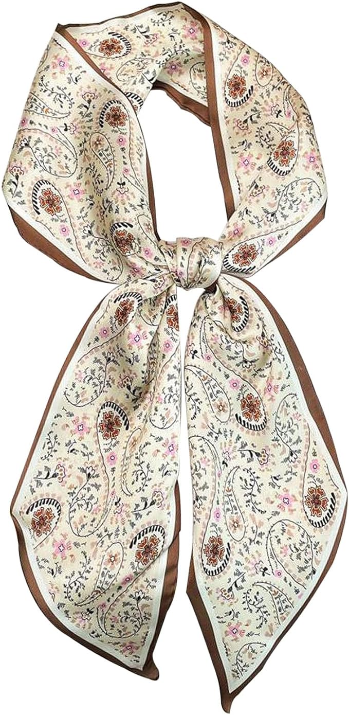 Head Scarf Hair Neck Scarves For Women Purse Bag Scarfs For Handbags Silky Long Thin Satin Headscarf Fashion