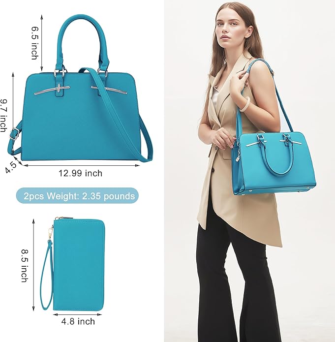 Purses for Women Handbag Wallet Tote Shoulder Hobo Bag Top Handle Satchel Purse Set 2pcs with 3 Compartments