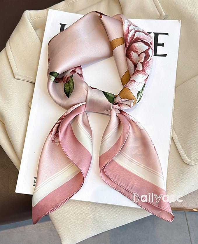 Dailyacc Hair Bandanas Scarf For Women Lightweight Fashion Neck Silk Satin Head Scarves For Sleeping Handbags Scarf