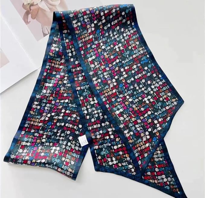 100% Mulberry Silk Ribbon Scarf for Hair Beach Head Wraps for Women Handbag accessories Necktie