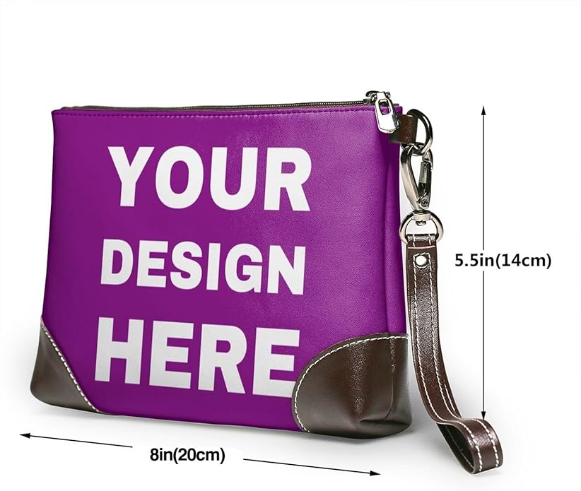 Custom Leather Wristlet Personalized Wallets For Women Men Wristlet Handbags Customized Clutch Purses For Women