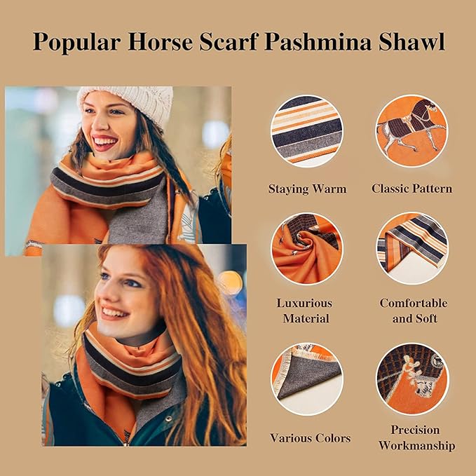 EXTREE Scarfs for Women Pashmina Silky Shawl Wrap for Evening Dressing Blanket Open Front Poncho Cape