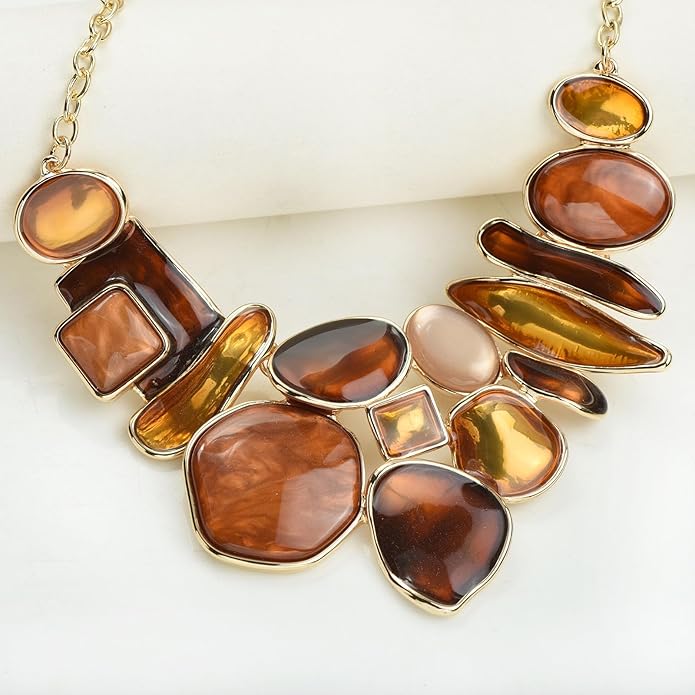 Women's Wedding Party Jewelry Enamel Leaf Rhinestone Cluster Flower Statement Necklace Dangle Earrings Set for Bridal Bridesmaids
