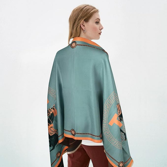 EXTREE Scarfs for Women Pashmina Silky Shawl Wrap for Evening Dressing Blanket Open Front Poncho Cape