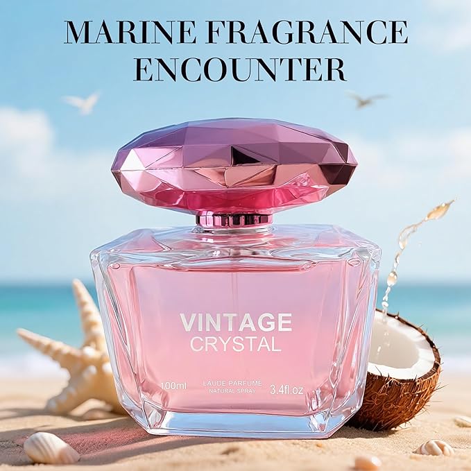 New Crystal Women Perfume–Bold & Sophisticated Scent Eau De Parfum With Citrus,Spice,And Woody Notes Long Lasting Natural Spray Fragrance 3.4 Fl Oz
