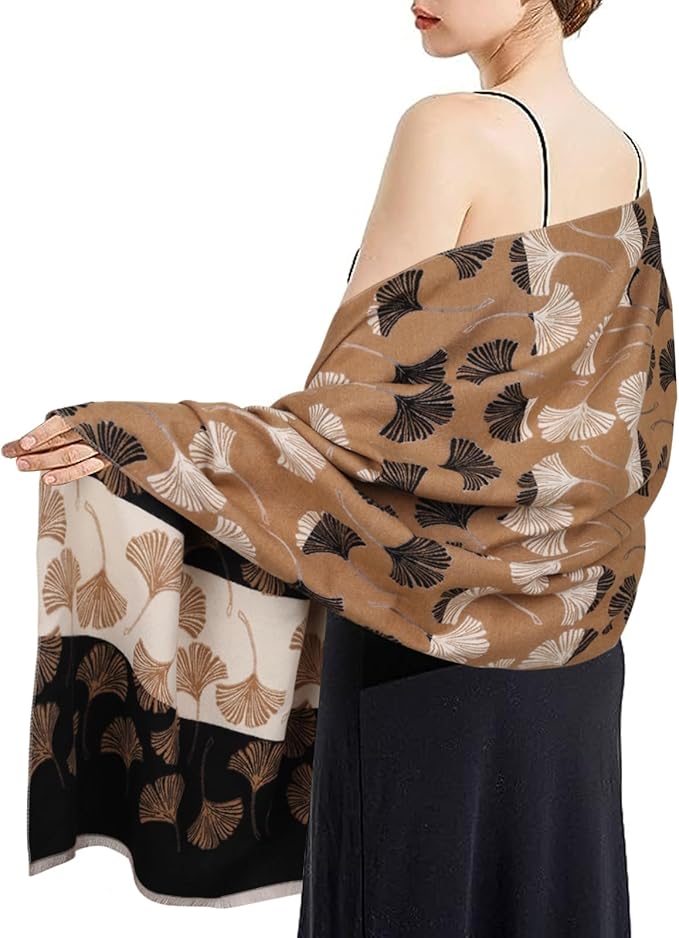 EXTREE Scarfs for Women Pashmina Silky Shawl Wrap for Evening Dressing Blanket Open Front Poncho Cape