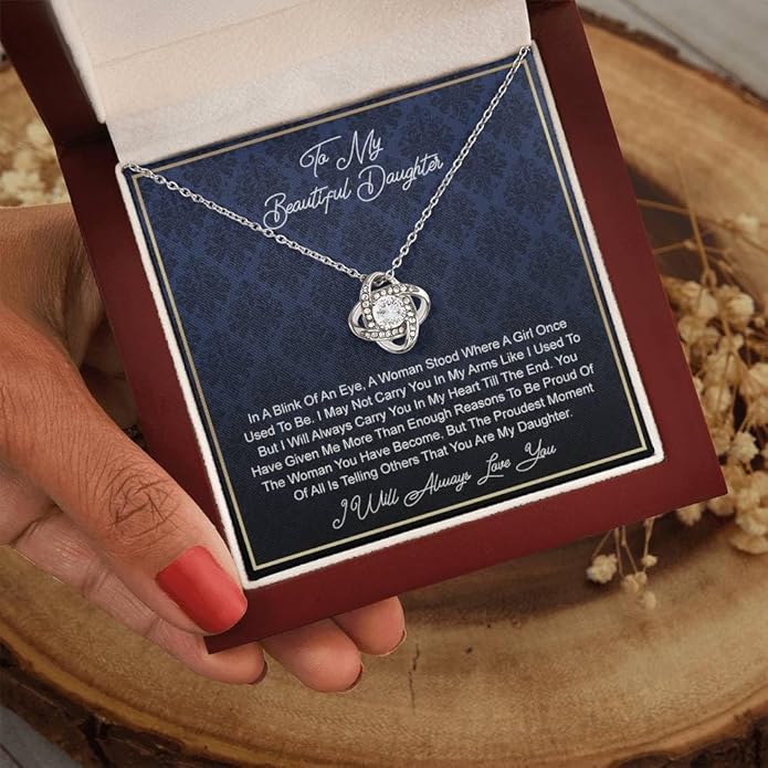 VIRAGIL To My Daughter Gift Necklace From Dad or Mom - Badass Daughter Jewelry With Heartfelt Message & Elegant Box
