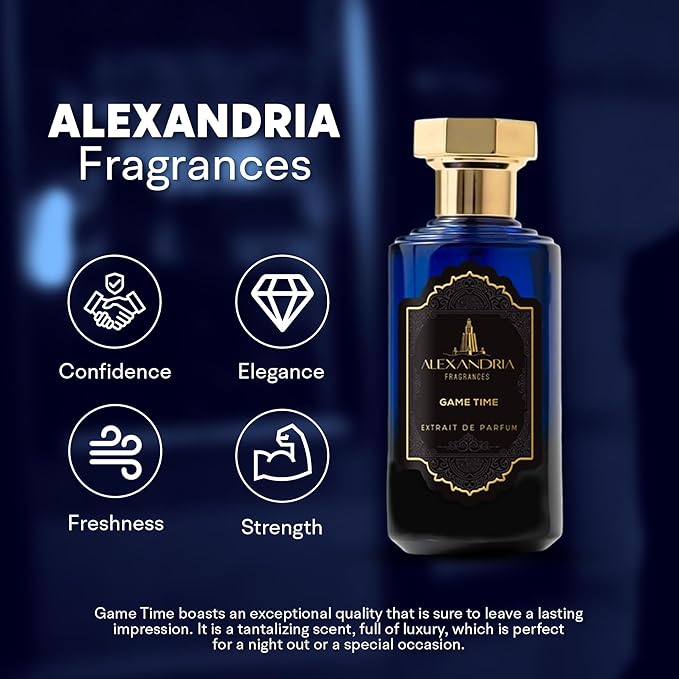 Alexandria Fragrances Game Time Extrait de Parfum - Luxury Long Lasting Perfume for Men & Women - Premium Unisex Fragrance with Sweet Airy Notes & Intoxicating scents - Perfumes Para Hombre 100ml