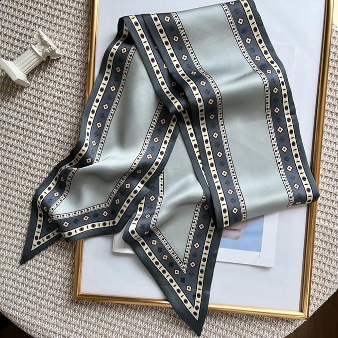 Silk Head Scarf for Hair Fashion Headwrap for Women Lightweight Neck Tie