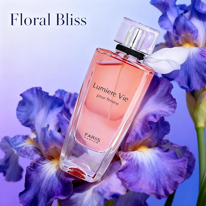 Lumiere Vie Iris & Vanilla Feminine Cologne Perfume 100ml Gourmand Floral Gift Fragrance Lasting Patchouli & Tonka Bean Eau de Parfum