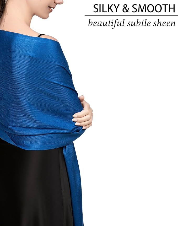 Achillea Soft Silky Pashmina Scarf for Women – Shawl Wrap for Evening Dresses, Bridesmaids, Weddings & Everyday Wear