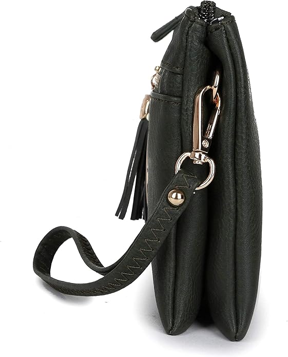 Solene Women's Lightweight Multi Compartment Wristlet Clutch Wallet Crossbody Bag