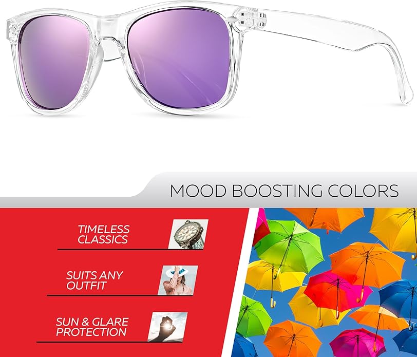 Retro Rewind Polarized Sunglasses for Men and Women - UV Protection Classic Sun Glasses
